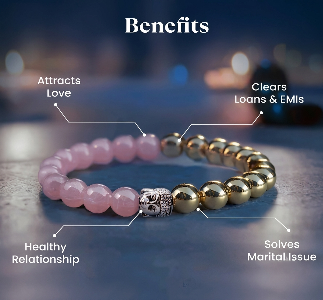 Energised Rose Quartz & Pyrite Bracelet Trend Craze