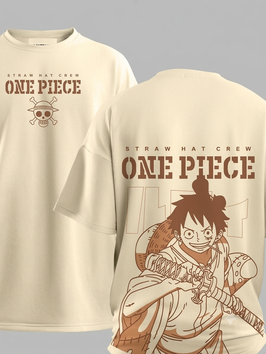 Luffy Wano Straw Hat Crew Anime Oversized T-Shirt Trend Craze