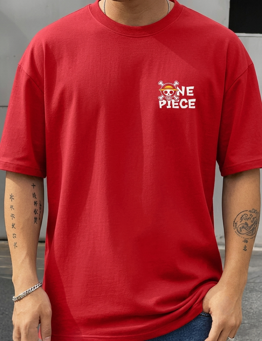 One Piece Luffy X Mark Oversized Graphic T-Shirt Trend Craze