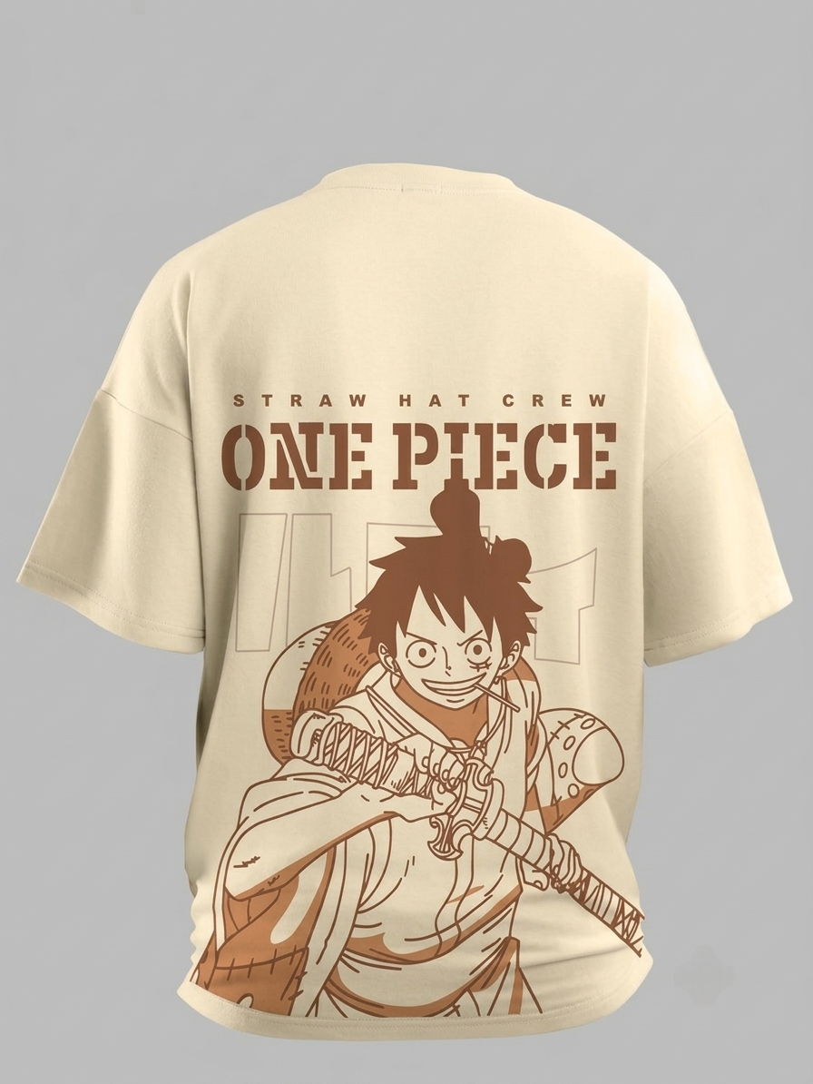 Luffy Wano Straw Hat Crew Anime Oversized T-Shirt Trend Craze