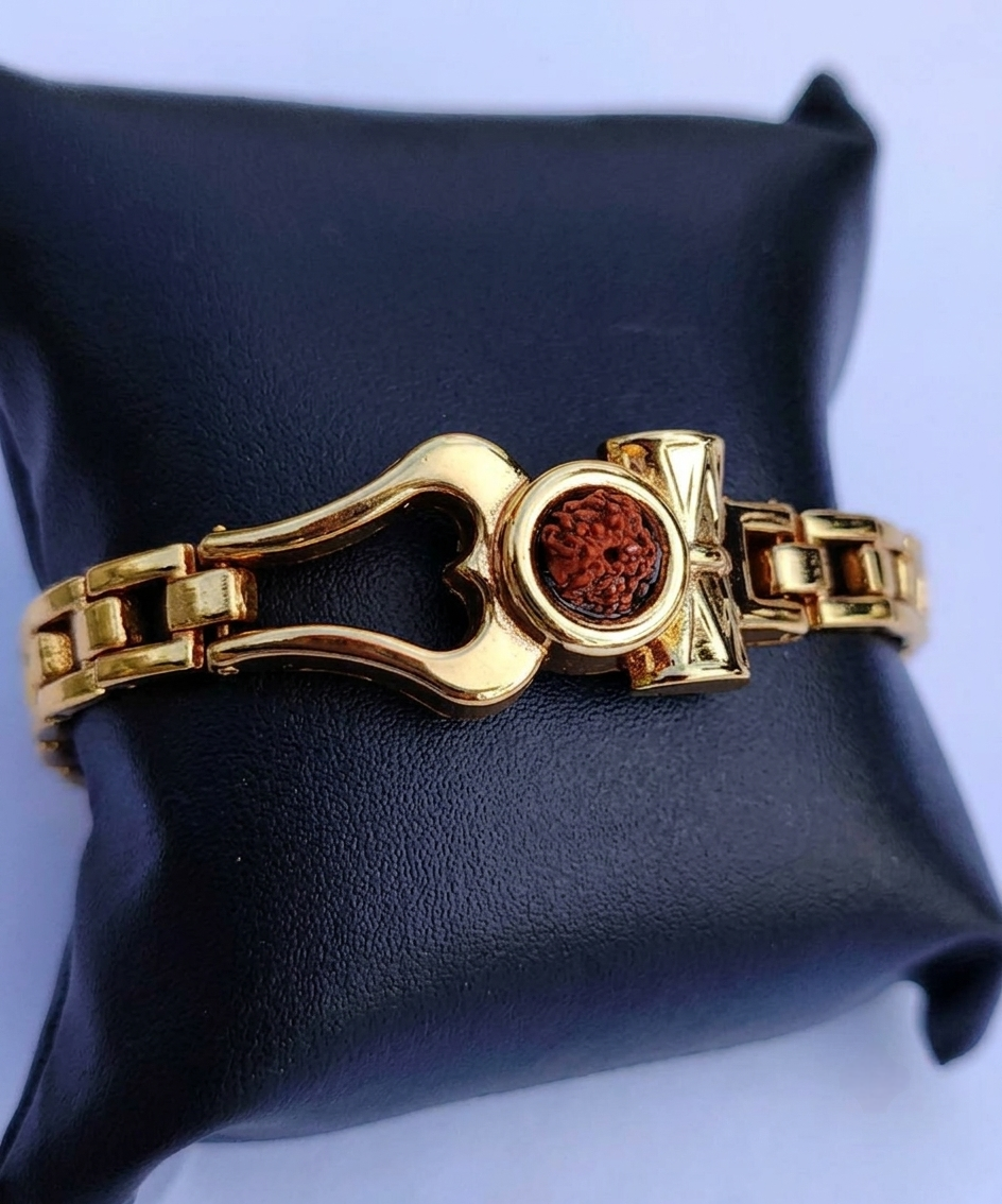 Gold-Plated Shiva Rudraksha Bracelet Trend Craze